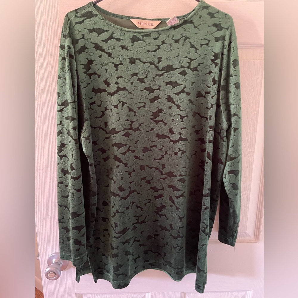 Vintage Emerald Green Velvet Mini Dress or Tunic